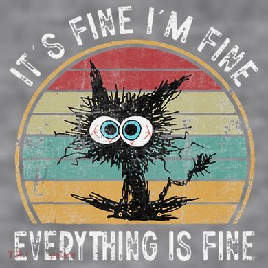 Its Fine Im Fine Everything Is Fine Funny Cat Women's Racerback Cropped Tank