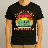 Its Fine Im Fine Everythings Fine Dumpster Fire T-Shirt thumb 3