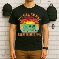 Its Fine Im Fine Everythings Fine Dumpster Fire T-Shirt thumb 6