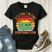 Its Fine Im Fine Everythings Fine Dumpster Fire Women's T-Shirt thumb 3
