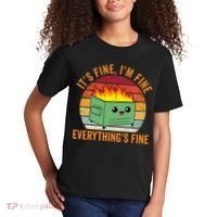 Its Fine Im Fine Everythings Fine Dumpster Fire Kids T-Shirt thumb 2
