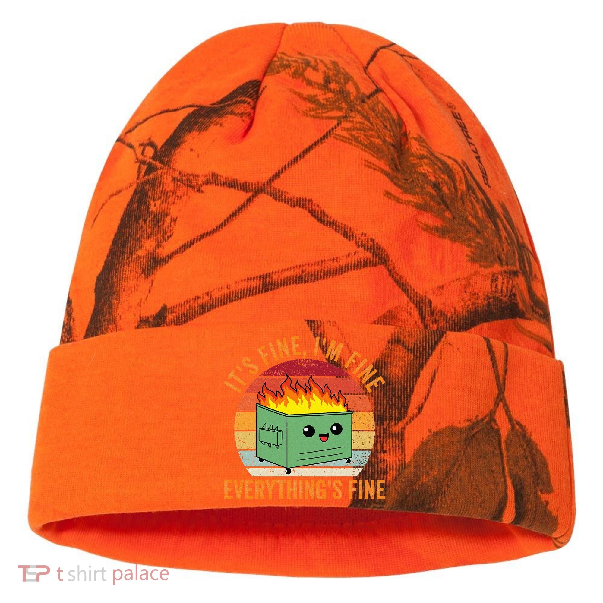 Its Fine Im Fine Everythings Fine Dumpster Fire Kati Licensed 12" Camo Cuffed Beanie