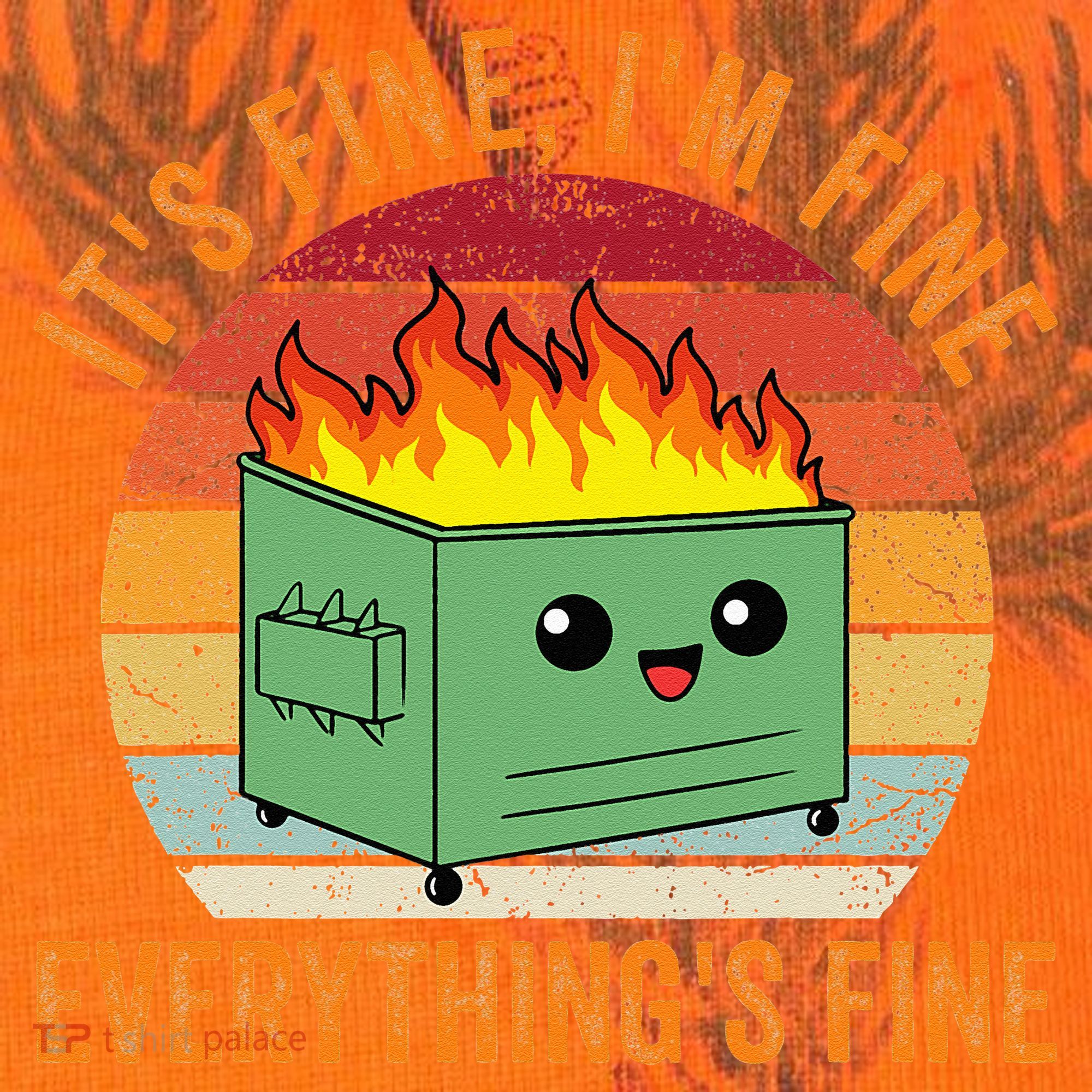 Its Fine Im Fine Everythings Fine Dumpster Fire Kati Licensed 12" Camo Cuffed Beanie