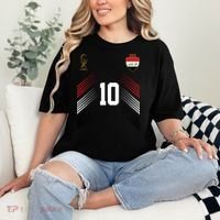 Iraq Flag Iraqi Soccer Jersey Pride Fan Gear Comfort Colors T-Shirt thumb 2