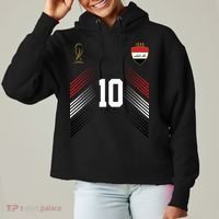 Iraq Flag Iraqi Soccer Jersey Pride Fan Gear Ladies Heavyweight Boxy Pullover Hoodie thumb 0