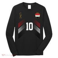 Iraq Flag Iraqi Soccer Jersey Pride Fan Gear Long Sleeve Shirt thumb 0