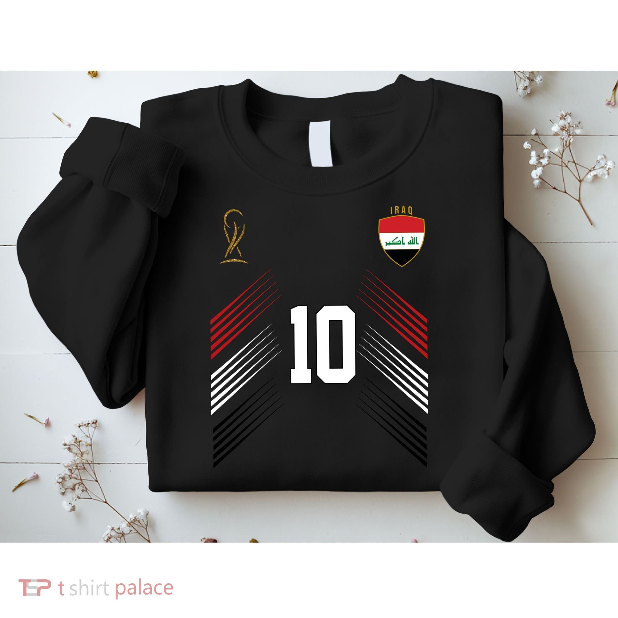 Iraq Flag Iraqi Soccer Jersey Pride Fan Gear Sweatshirt