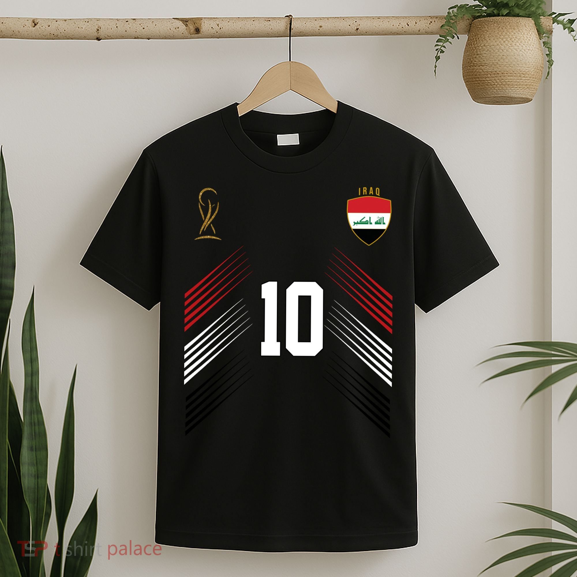 Iraq Flag Iraqi Soccer Jersey Pride Fan Gear T-Shirt