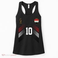 Iraq Flag Iraqi Soccer Jersey Pride Fan Gear Women's Tank Top thumb 0