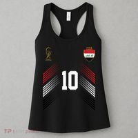 Iraq Flag Iraqi Soccer Jersey Pride Fan Gear Women's Tank Top thumb 3