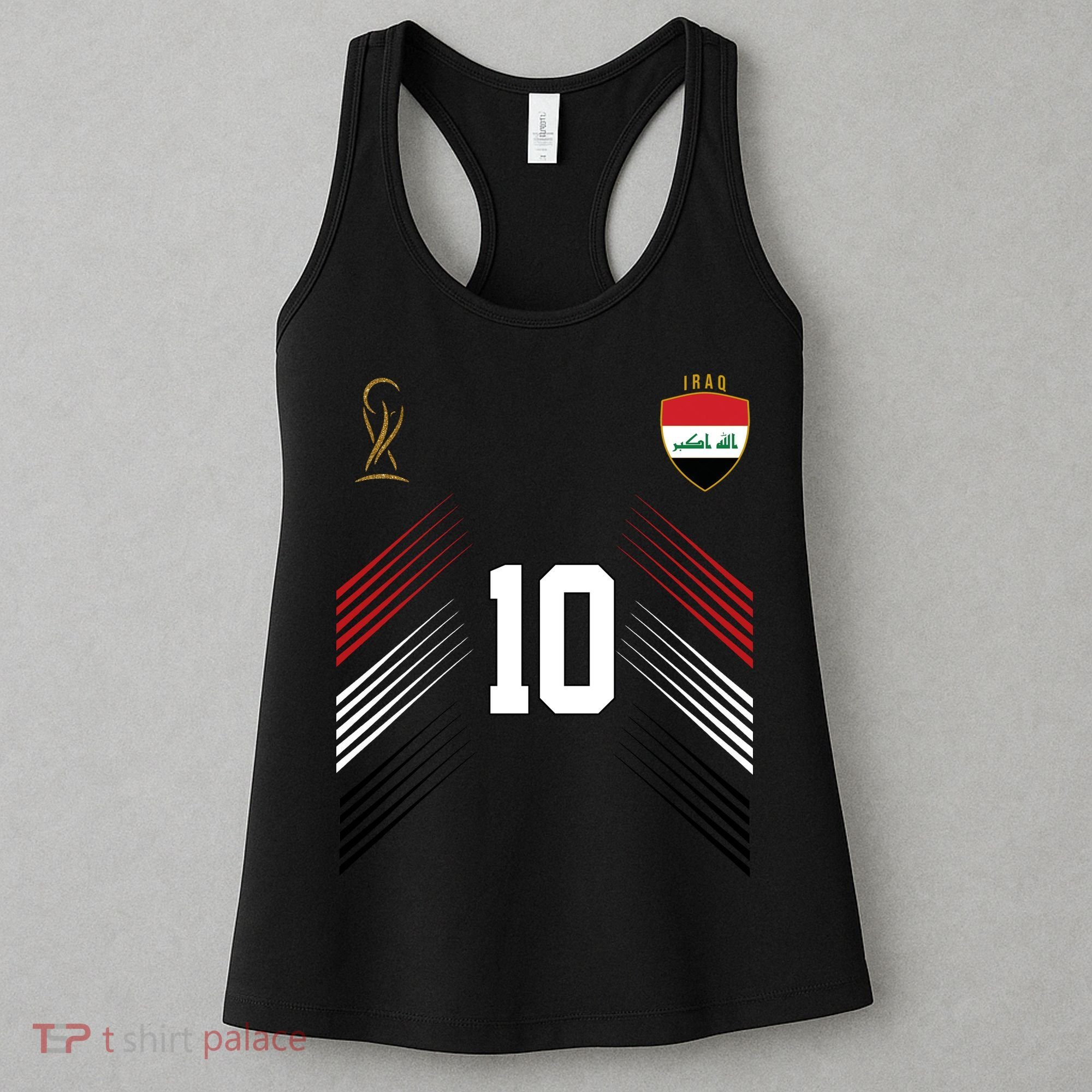 Iraq Flag Iraqi Soccer Jersey Pride Fan Gear Women's Tank Top