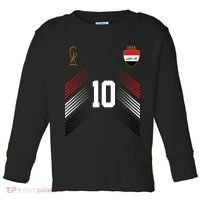 Iraq Flag Iraqi Soccer Jersey Pride Fan Gear Toddler Long Sleeve Shirt thumb 0