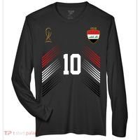 Iraq Flag Iraqi Soccer Jersey Pride Fan Gear Zone Performance Long-Sleeve T-Shirt thumb 0