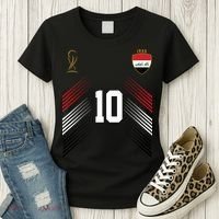 Iraq Flag Iraqi Soccer Jersey Pride Fan Gear Women's T-Shirt thumb 3