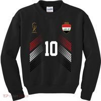 Iraq Flag Iraqi Soccer Jersey Pride Fan Gear Kids Sweatshirt thumb 0