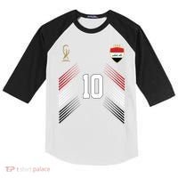 Iraq Flag Iraqi Soccer Jersey Pride Fan Gear Kids Colorblock Raglan Jersey thumb 0