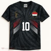 Iraq Flag Iraqi Soccer Jersey Pride Fan Gear Kids Tie-Dye T-Shirt thumb 0