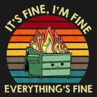 ItS Fine IM Fine EverythingS Fine Dumpster On Fire Sustainable Knit Beanie thumb 2