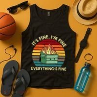ItS Fine IM Fine EverythingS Fine Dumpster On Fire Tank Top thumb 4