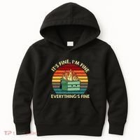 ItS Fine IM Fine EverythingS Fine Dumpster On Fire Kids Hoodie thumb 0