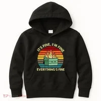 ItS Fine IM Fine EverythingS Fine Dumpster On Fire Kids Hoodie thumb 0