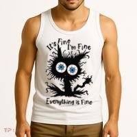 It's Fine I'm Fine Everything Is Fine Cat Tank Top thumb 3