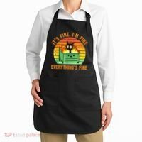 It's Fine I'm Fine Everything Is Fine Retro Dumpster Fire Apron thumb 2