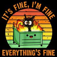 It's Fine I'm Fine Everything Is Fine Retro Dumpster Fire Apron thumb 3
