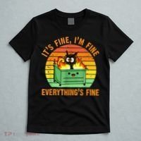 It's Fine I'm Fine Everything Is Fine Retro Dumpster Fire T-Shirt thumb 5