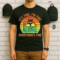 It's Fine I'm Fine Everything Is Fine Retro Dumpster Fire T-Shirt thumb 6