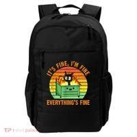 It's Fine I'm Fine Everything Is Fine Retro Dumpster Fire Backpack thumb 0