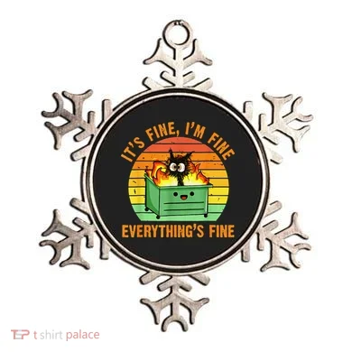 It's Fine I'm Fine Everything Is Fine Retro Dumpster Fire Ornament