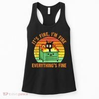 It's Fine I'm Fine Everything Is Fine Retro Dumpster Fire Women's Tank Top thumb 0
