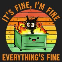 It's Fine I'm Fine Everything Is Fine Retro Dumpster Fire Golf Towel thumb 3