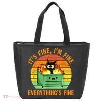 It's Fine I'm Fine Everything Is Fine Retro Dumpster Fire Tote Bag thumb 0