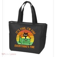 It's Fine I'm Fine Everything Is Fine Retro Dumpster Fire Tote Bag thumb 3