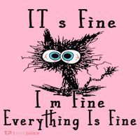 It's Fine I'm Fine Everything Is Fine Funny cat Coaster thumb 2