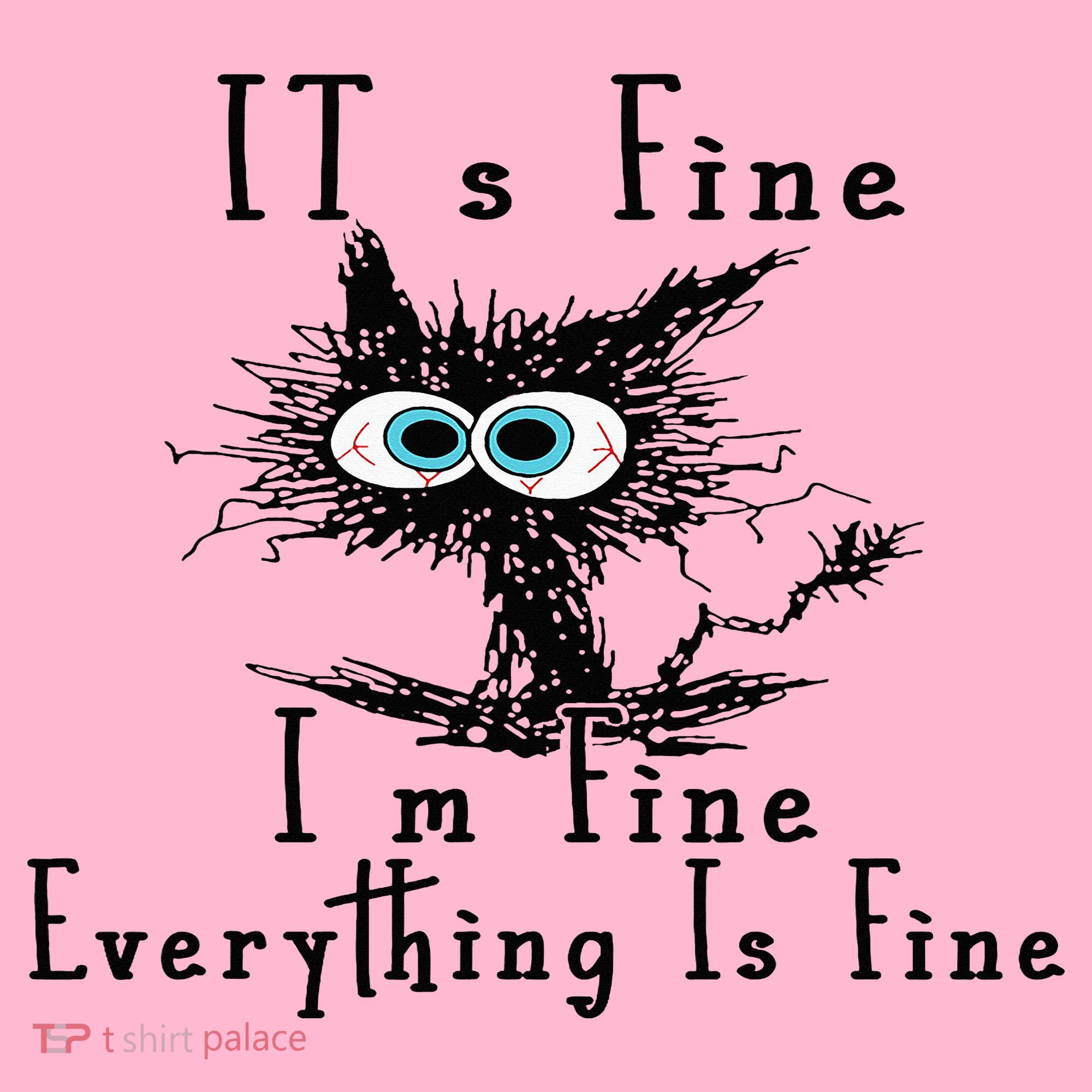 It's Fine I'm Fine Everything Is Fine Funny cat Coaster