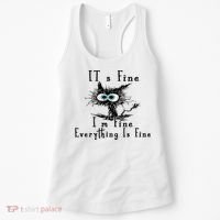 It's Fine I'm Fine Everything Is Fine Funny cat Women's Tank Top thumb 0