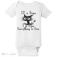 It's Fine I'm Fine Everything Is Fine Funny cat Baby Bodysuit thumb 0