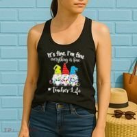 It's Fine I'm Fine Everything Is Fine Christmas Gnomes Teacher Life Women's Tank Top thumb 2