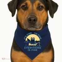 It's Fine I'm Fine Everything Is Fine USA-Made Doggie Bandana thumb 1