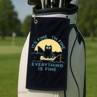 It's Fine I'm Fine Everything Is Fine Golf Towel thumb 2