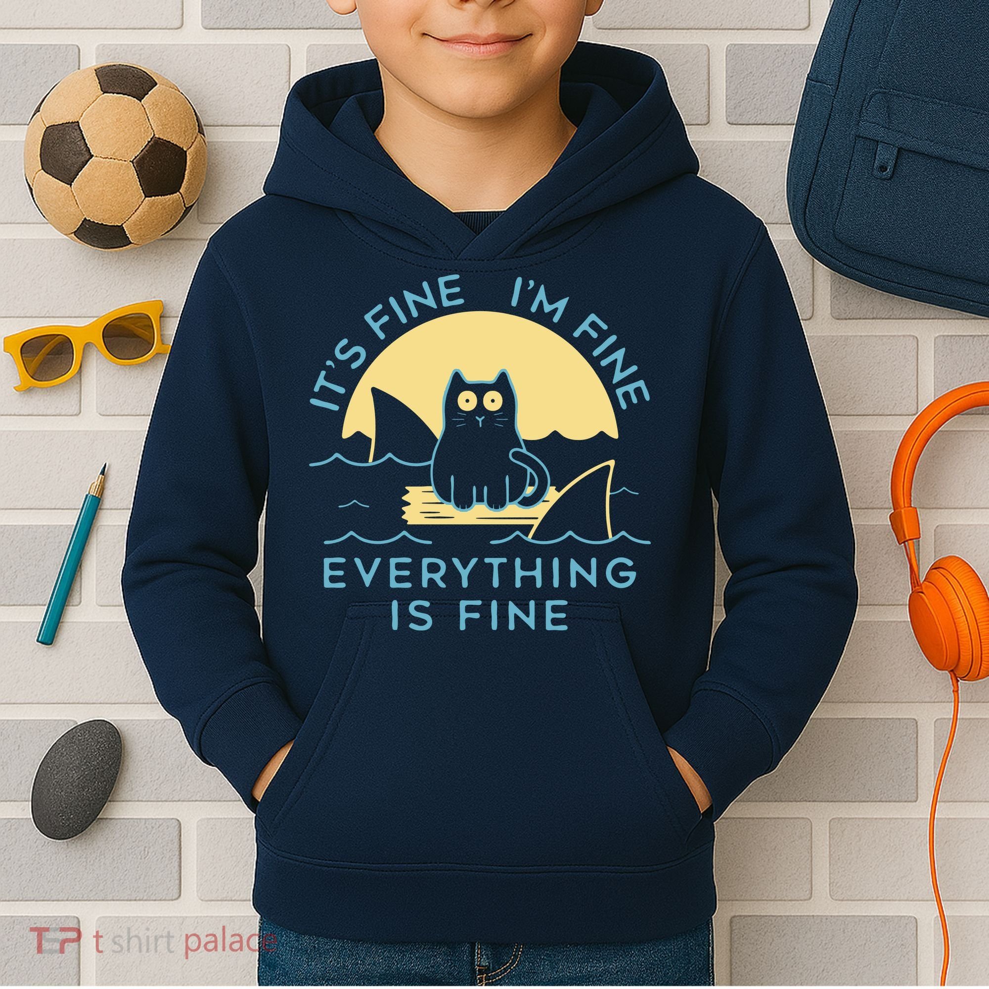 It's Fine I'm Fine Everything Is Fine Kids Hoodie