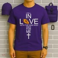 I Fell In Love With The Man Who Died For Me Jesus T-Shirt thumb 6