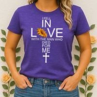 I Fell In Love With The Man Who Died For Me Jesus Women's T-Shirt thumb 2