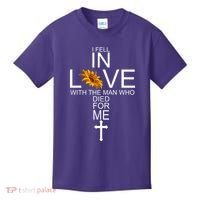 I Fell In Love With The Man Who Died For Me Jesus Kids T-Shirt thumb 0