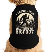 I Found Jesus Still Looking Bigfoot Retro Funny Christian Doggie Tank thumb 0
