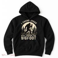 I Found Jesus Still Looking Bigfoot Retro Funny Christian Hoodie thumb 0