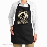 I Found Jesus Still Looking Bigfoot Retro Funny Christian Apron thumb 2